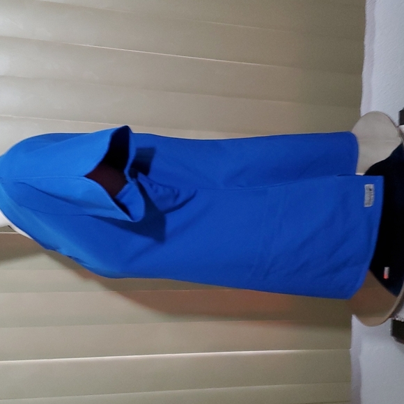 (3408) MED COUTURE 4-Ever Flex Keyhole Neckline Impact Top-Royal Blue-EUC-Sz S - Picture 5 of 14